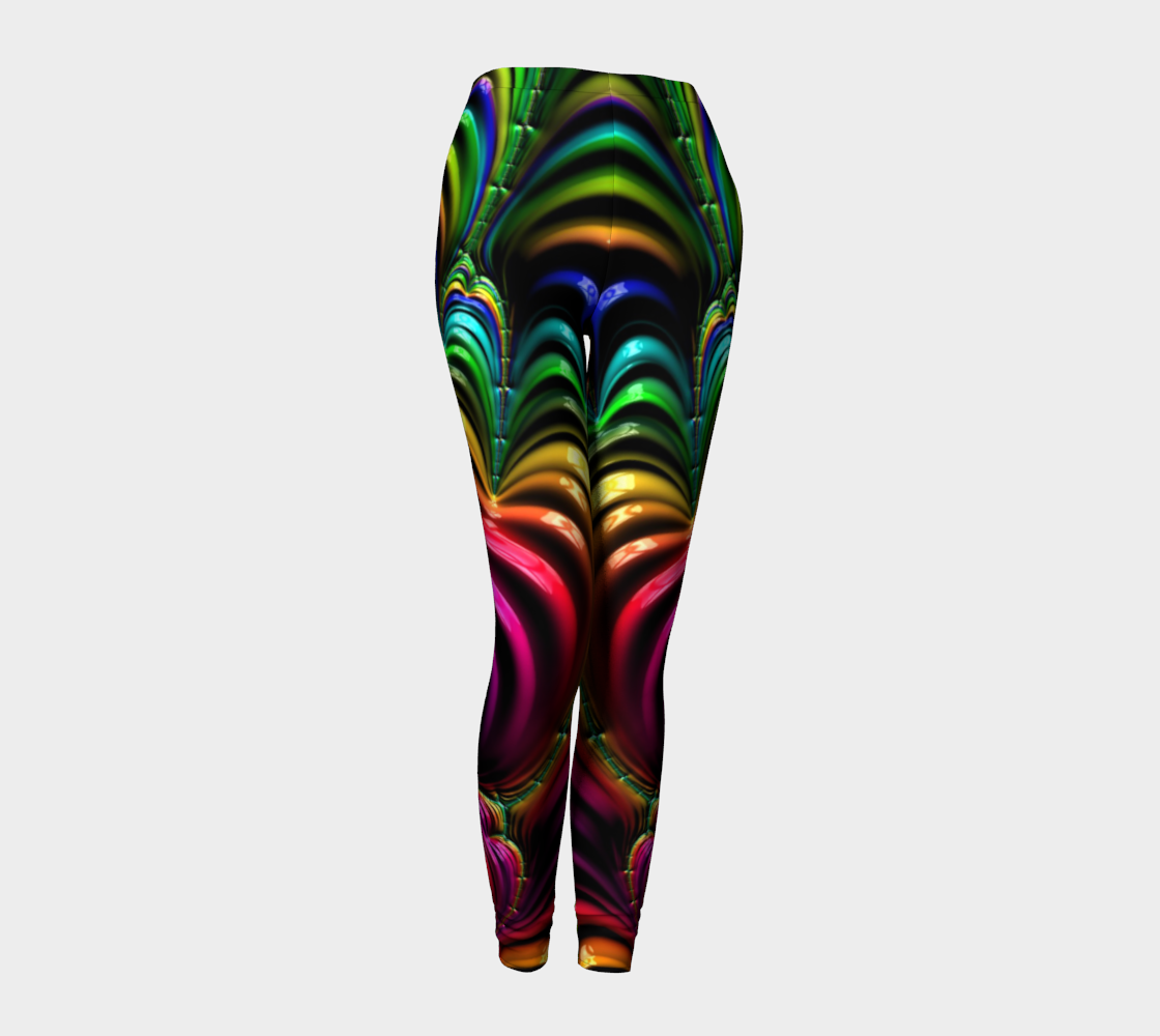 Curly rainbow Fractal Leggings