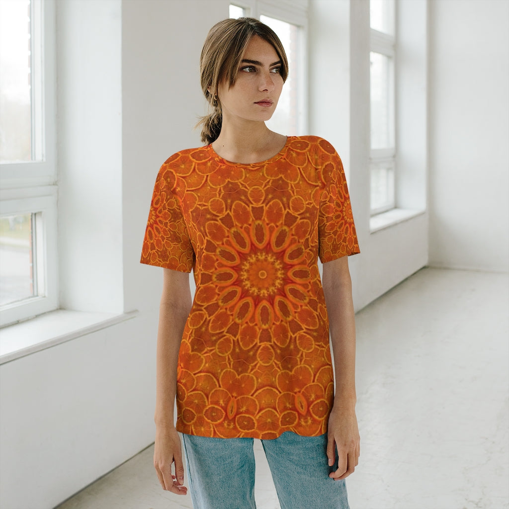 Oranges Kaleidoscope Unisex AOP Cut & Sew T-Shirt