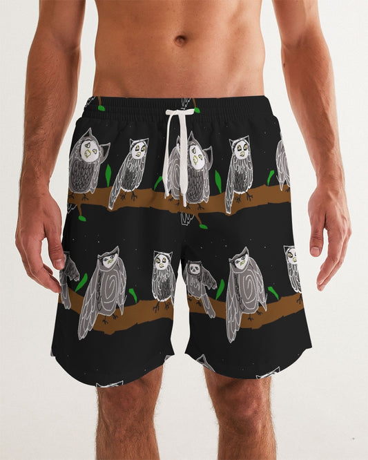 Owls Pattern Men's Swim Trunk