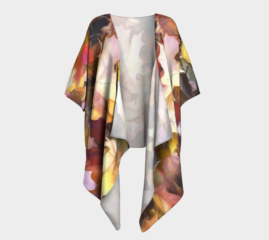 Fall Leaves Bright Draped Kimono