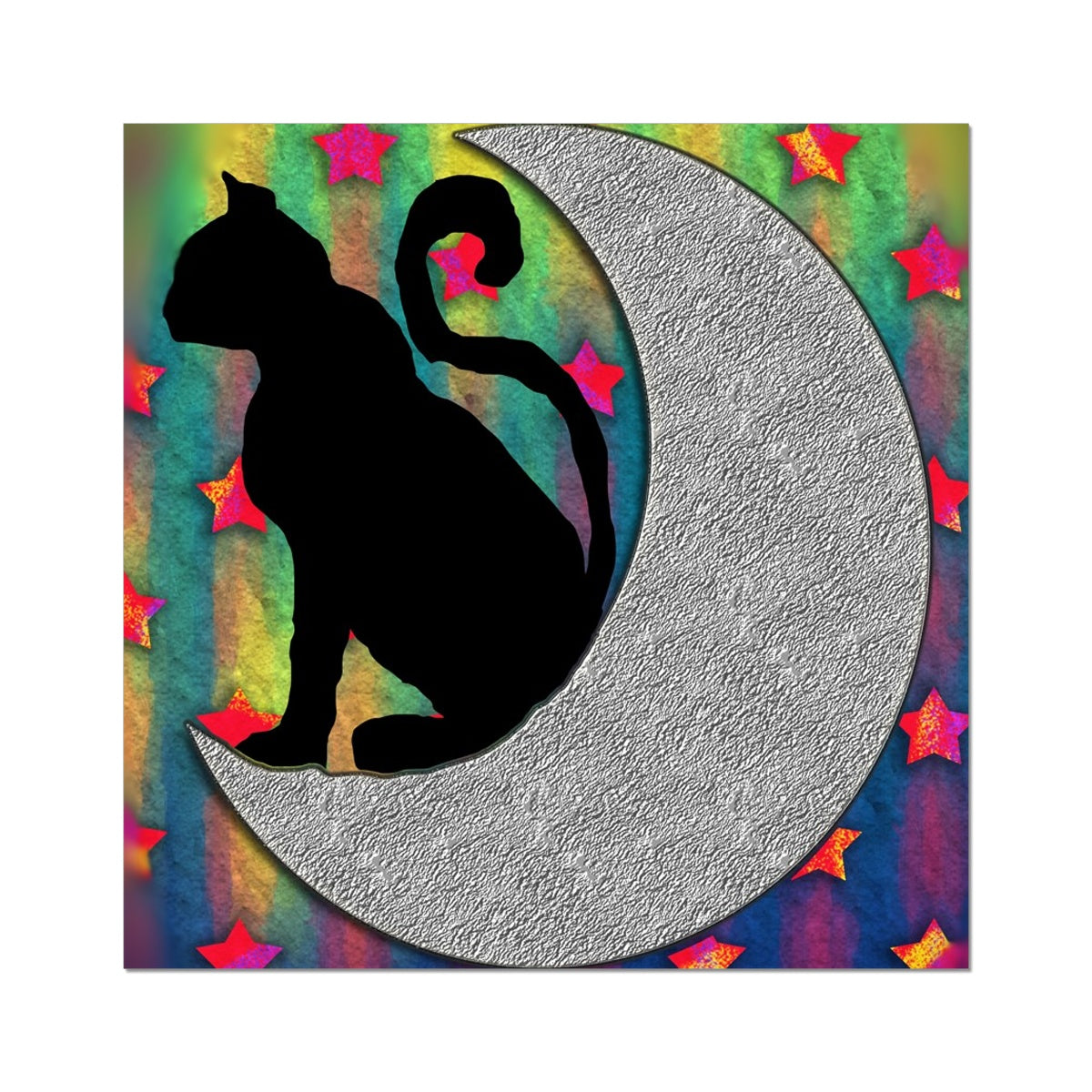 Cat On A Moon Fine Art Print