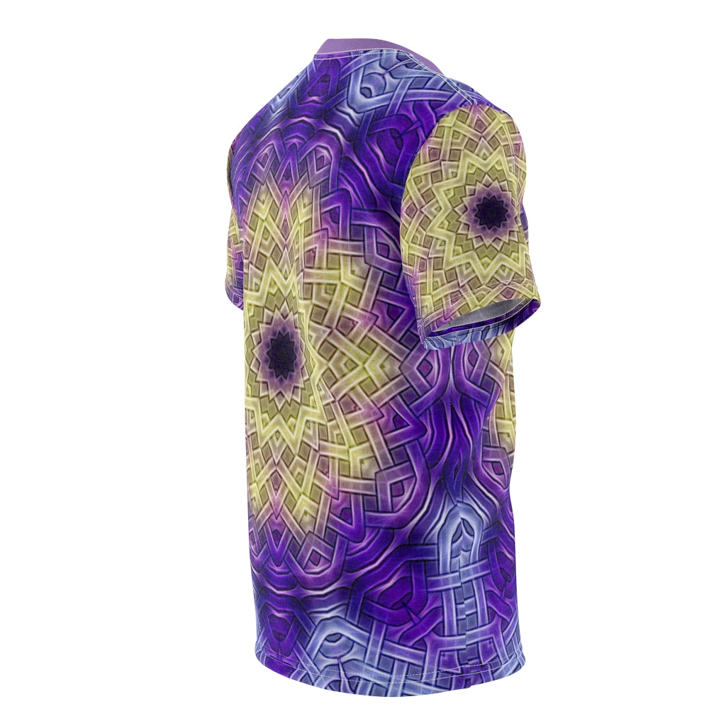 Purple Celtic Knot Kaleidoscope Unisex AOP Cut & Sew Tee