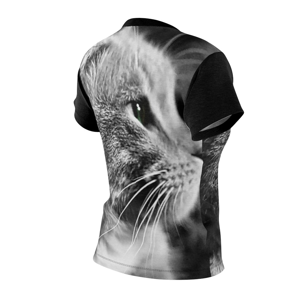 Marley Cat In Black and White Women's AOP Cut & Sew Tee