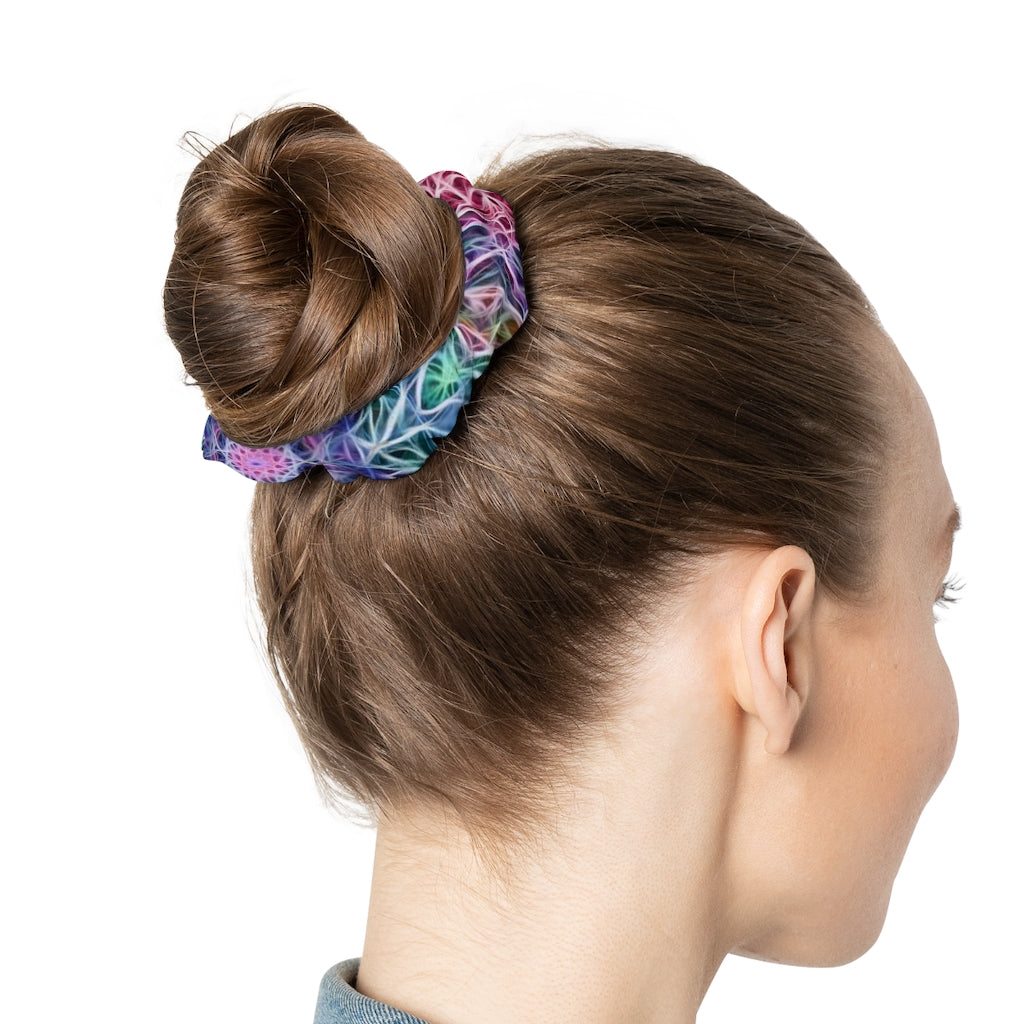 Pink Blue Kaleidoscope Scrunchie