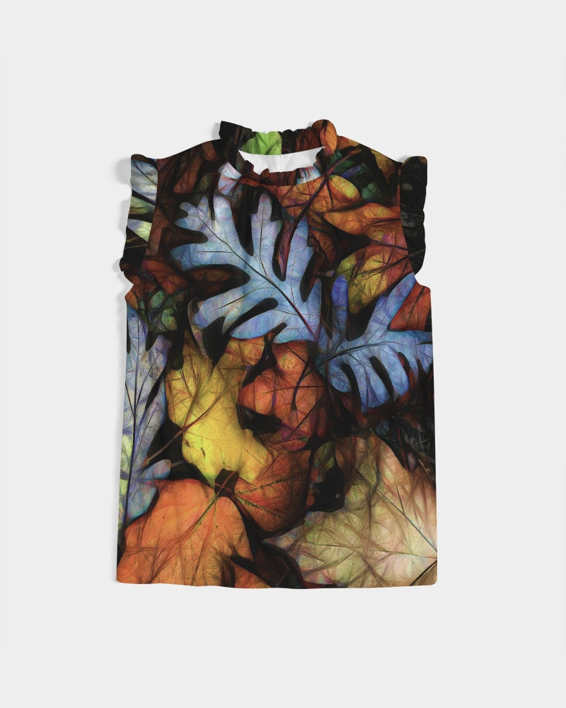 Mid October Leaves Women's Ruffle Sleeve Top