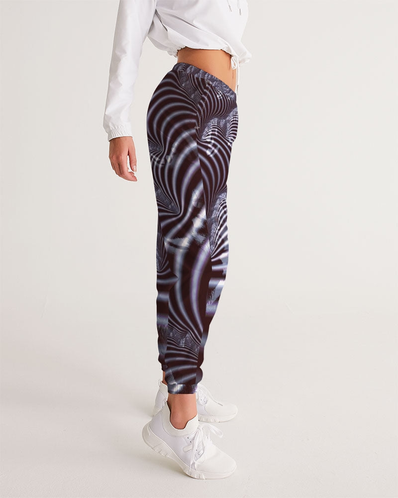 Black and White Spiral Fractal Women's Track Pants