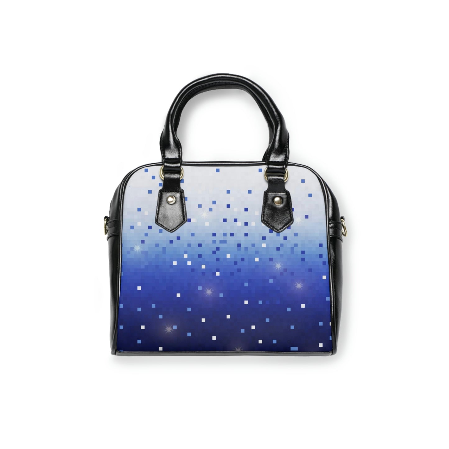 Blue Square Confetti Shoulder Handbag