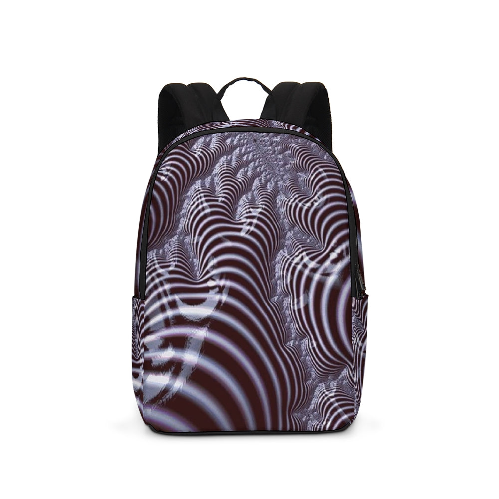 Black and White Spiral Fractal Large Backpack