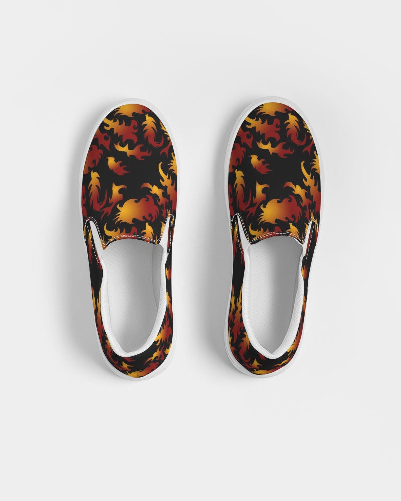 Abstract Flames Pattern  Women's Slip-On Canvas Shoe