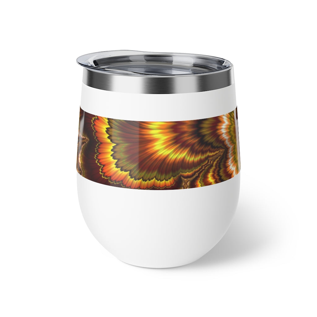 Turkey Feather Fractal Copper Vacuum Insulated Cup, 12oz