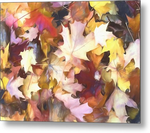 Fall Leaves Bright - Metal Print