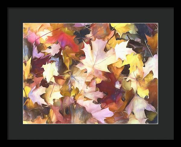 Fall Leaves Bright - Framed Print