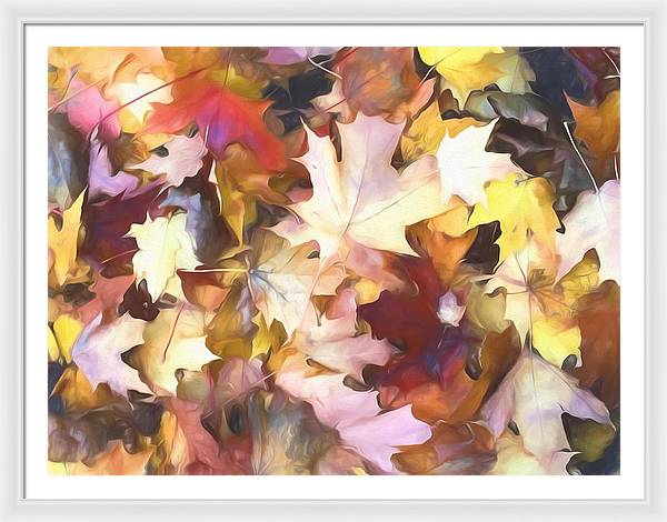 Fall Leaves Bright - Framed Print