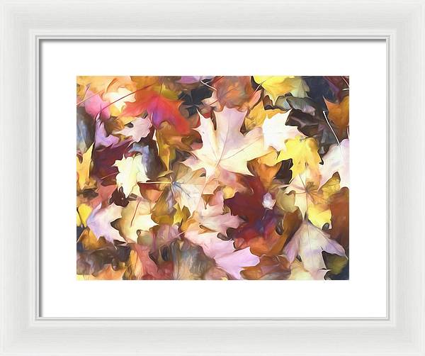 Fall Leaves Bright - Framed Print