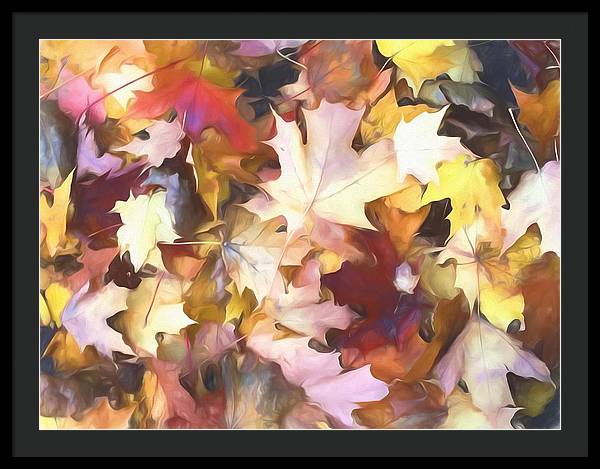 Fall Leaves Bright - Framed Print