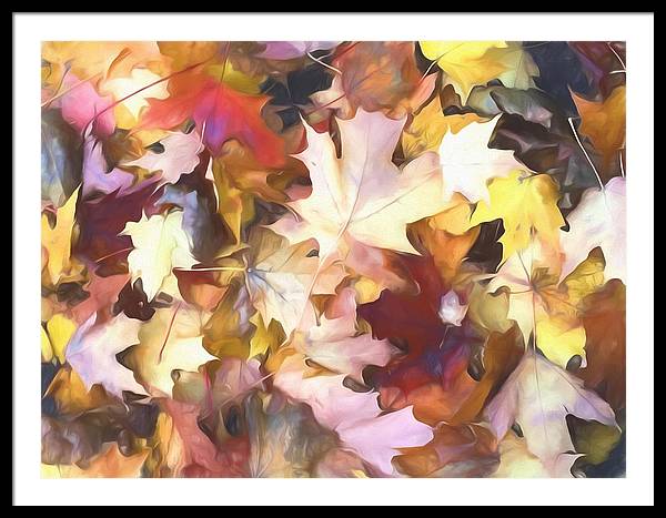 Fall Leaves Bright - Framed Print