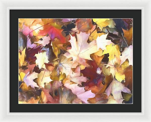 Fall Leaves Bright - Framed Print