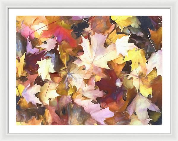 Fall Leaves Bright - Framed Print