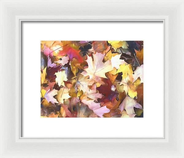 Fall Leaves Bright - Framed Print