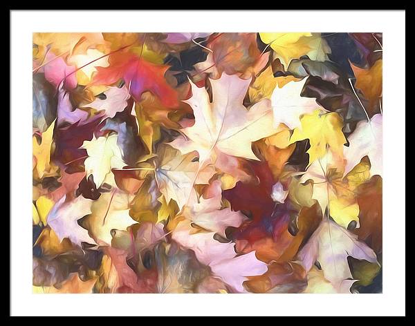 Fall Leaves Bright - Framed Print