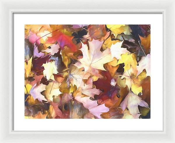 Fall Leaves Bright - Framed Print