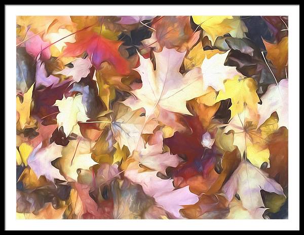 Fall Leaves Bright - Framed Print