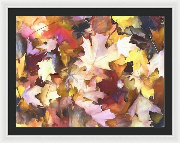 Fall Leaves Bright - Framed Print