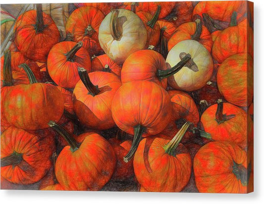 Fall Pumpkin Pile - Canvas Print