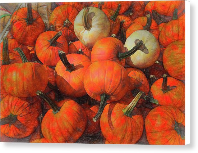 Fall Pumpkin Pile - Canvas Print