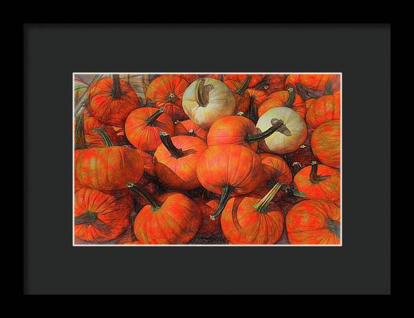 Fall Pumpkin Pile - Framed Print