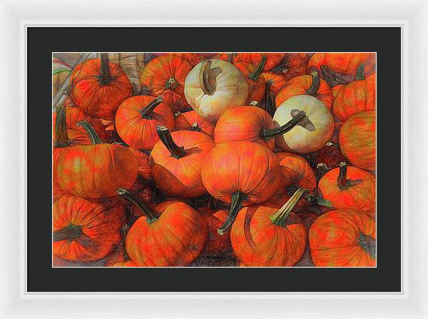 Fall Pumpkin Pile - Framed Print