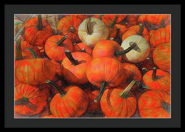 Fall Pumpkin Pile - Framed Print