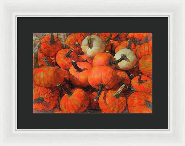 Fall Pumpkin Pile - Framed Print