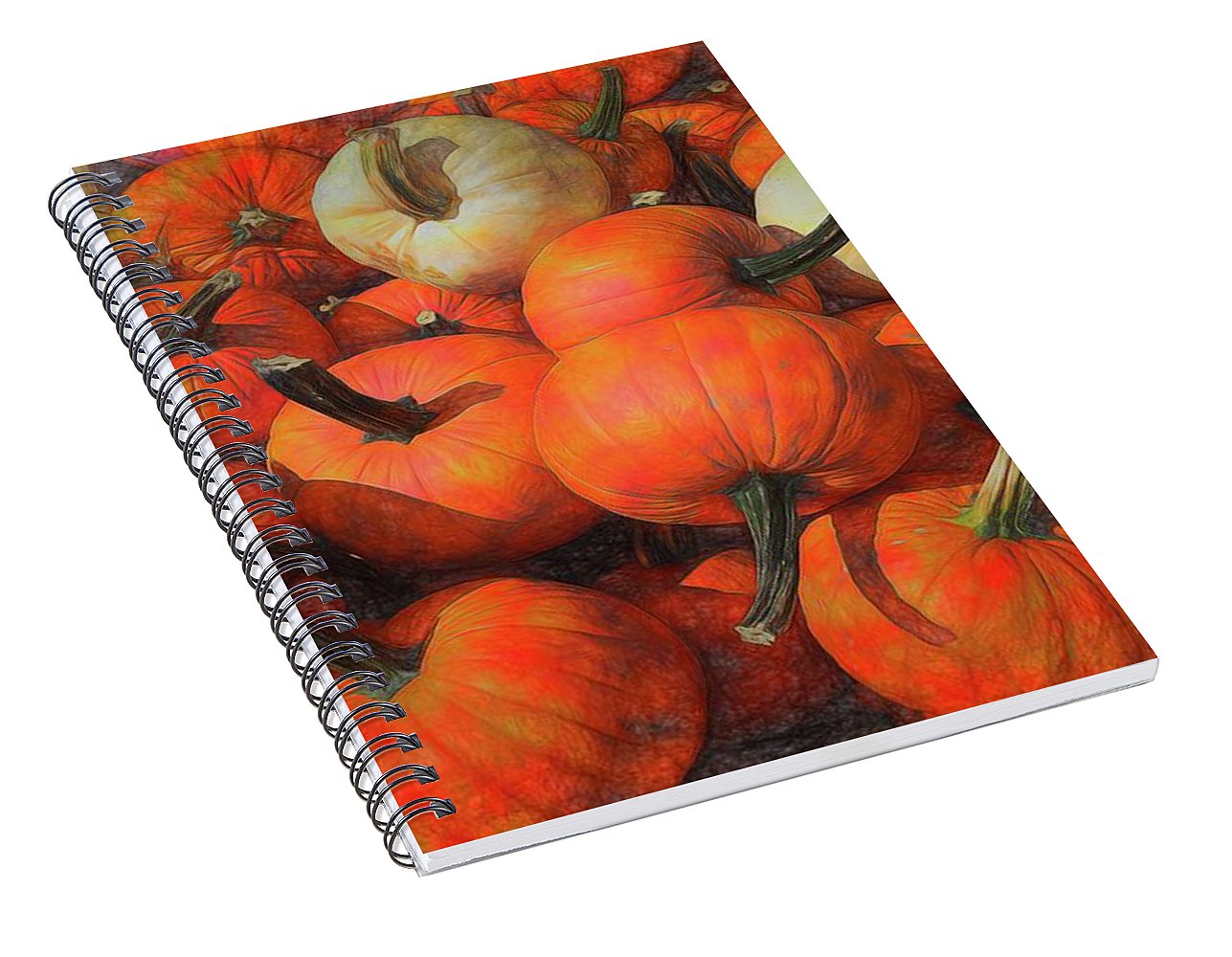 Fall Pumpkin Pile - Spiral Notebook