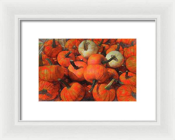 Fall Pumpkin Pile - Framed Print