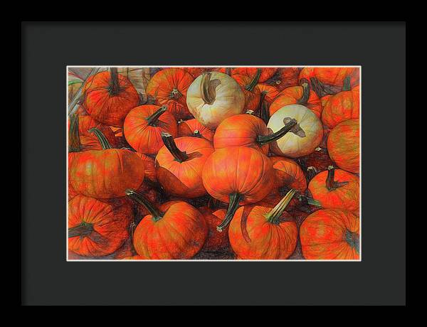 Fall Pumpkin Pile - Framed Print