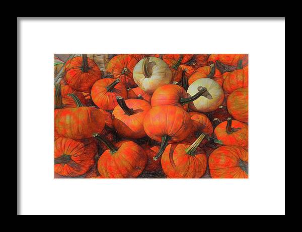 Fall Pumpkin Pile - Framed Print