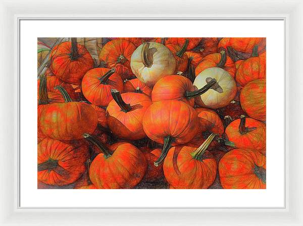 Fall Pumpkin Pile - Framed Print