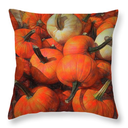 Fall Pumpkin Pile - Throw Pillow