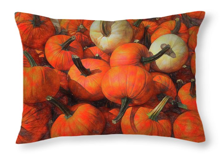 Fall Pumpkin Pile - Throw Pillow