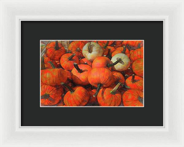 Fall Pumpkin Pile - Framed Print