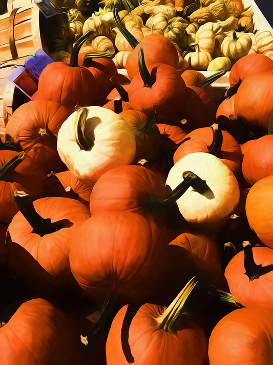 Fall Cart of Pumpkins Digital Image Download