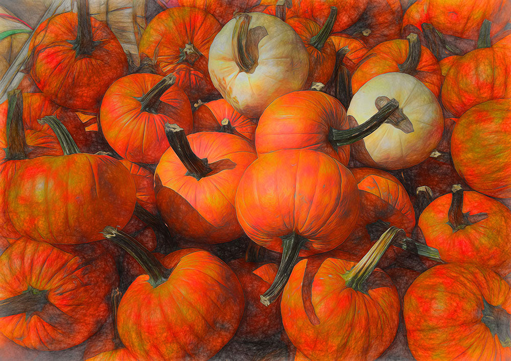 Fall Pumpkin Pile Digital Image Download