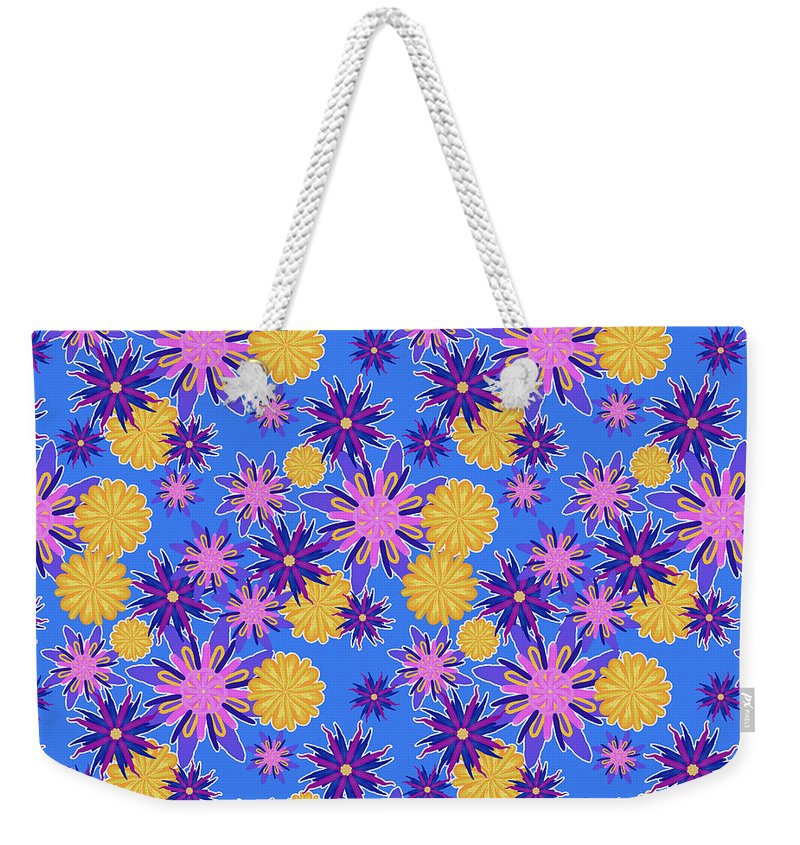 Fanciful Flowers on Powder Blue - Weekender Tote Bag