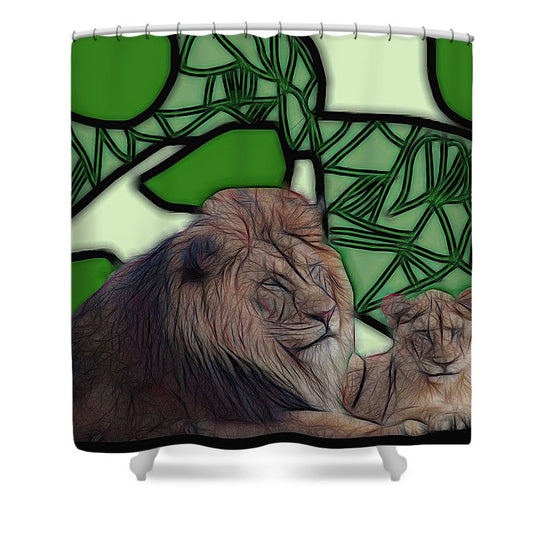 Father Lion - Shower Curtain