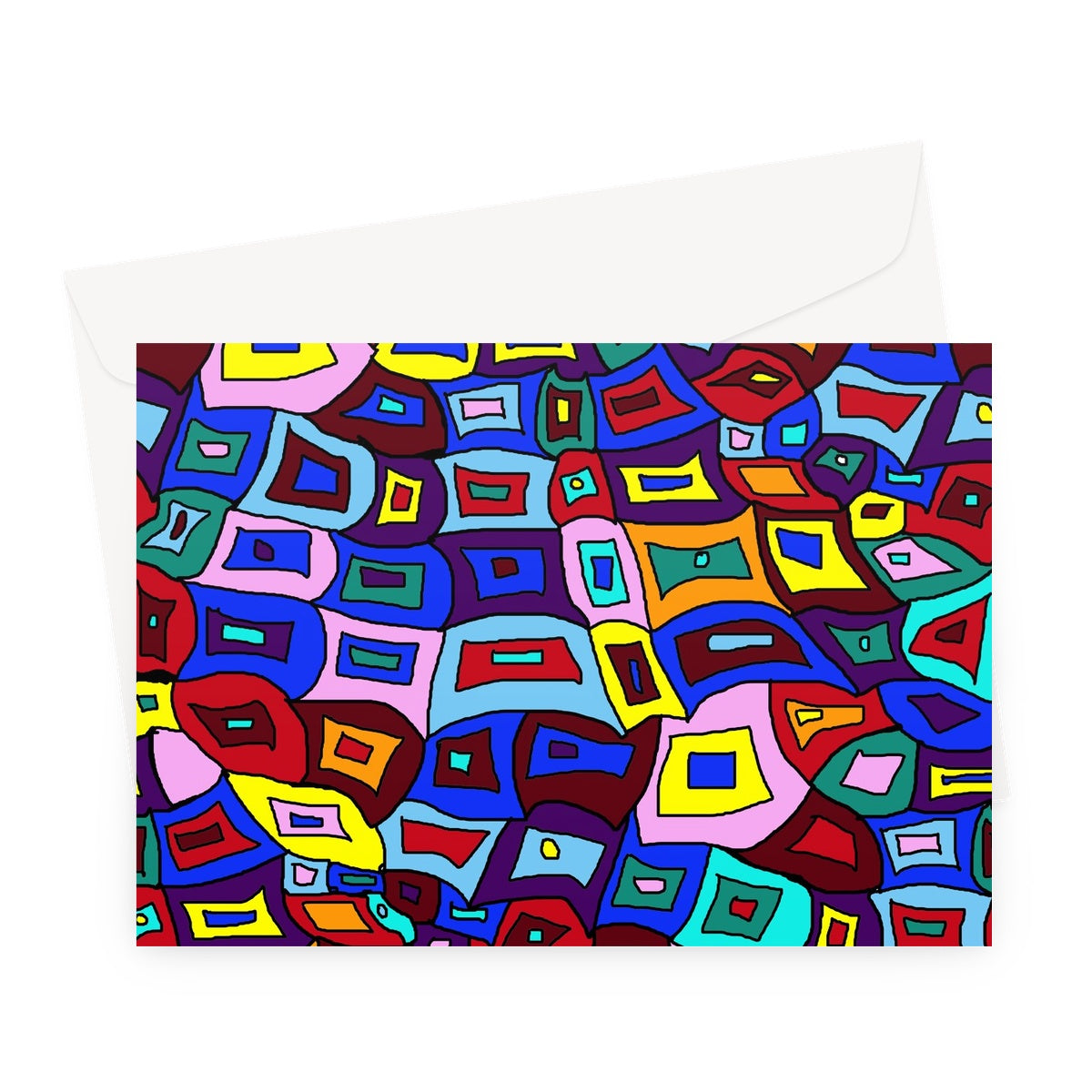 Wavy Square Pattern Greeting Card