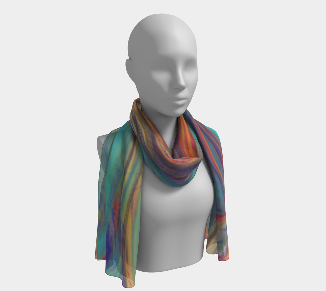 Colorful Sketch Long Scarf