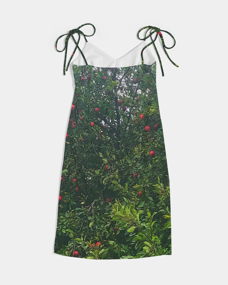 Apple Tree Close Up Women's Tie Strap Split Dress