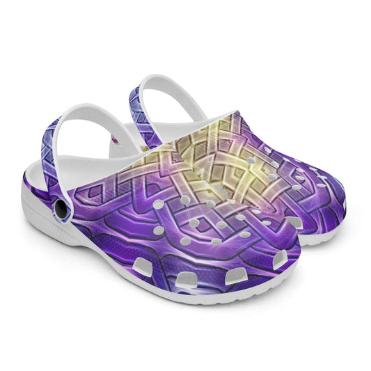 Purple Celtic Knot Kaleidoscope 413. All Over Printed Clogs