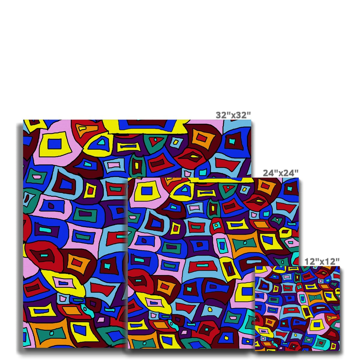 Wavy Square Pattern Canvas